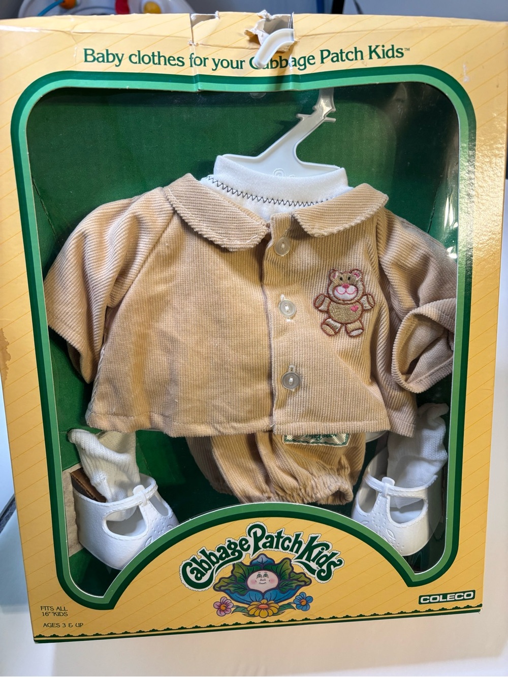 Cabbage Patch Kids Tan Corduroy Baby Outfit with Shoes